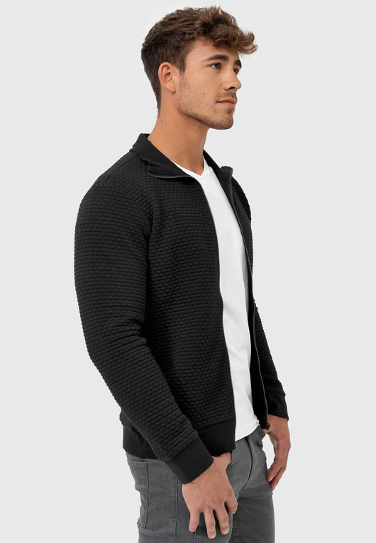 Indicode men's Bermie sweat jacket with stand-up collar