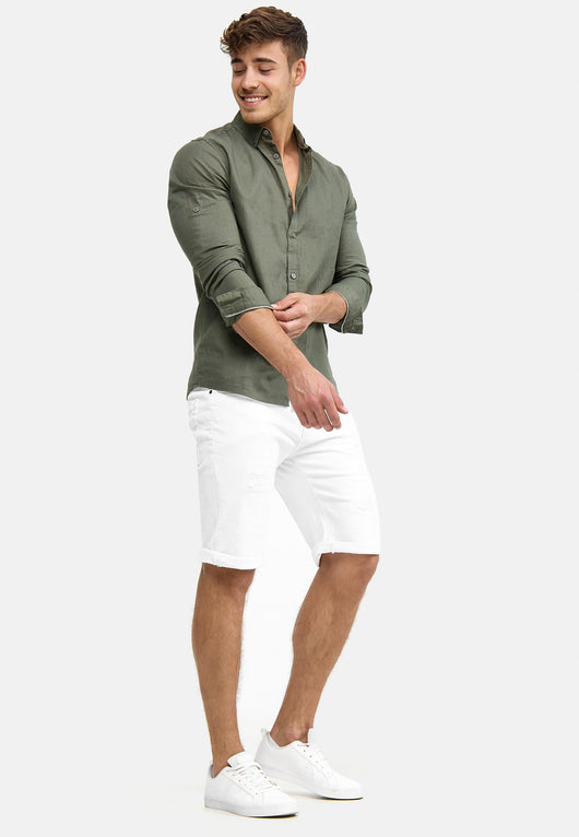 Indicode Men's Caden Jeans Shorts with 5 pockets made of 98% cotton