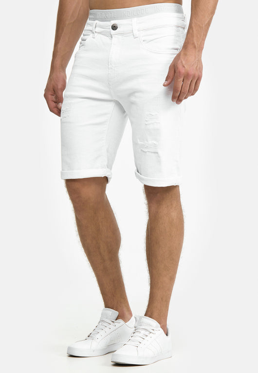 Indicode Men's Caden Jeans Shorts with 5 pockets made of 98% cotton