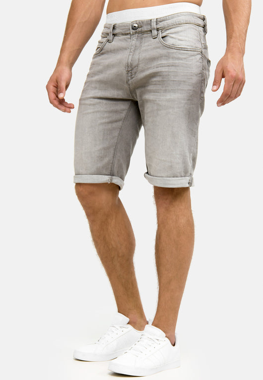Indicode Men's Caden Jeans Shorts with 5 pockets made of 98% cotton