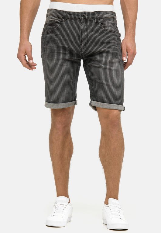 Indicode Men's Caden Jeans Shorts with 5 pockets made of 98% cotton