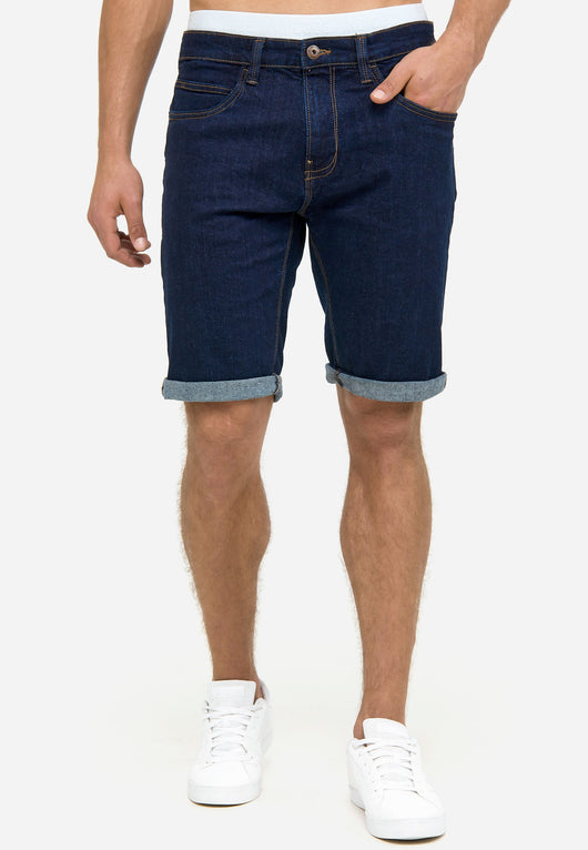 Indicode Men's Caden Jeans Shorts with 5 pockets made of 98% cotton