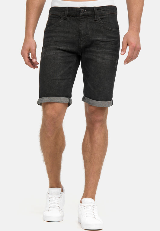 Indicode Men's Caden Jeans Shorts with 5 pockets made of 98% cotton