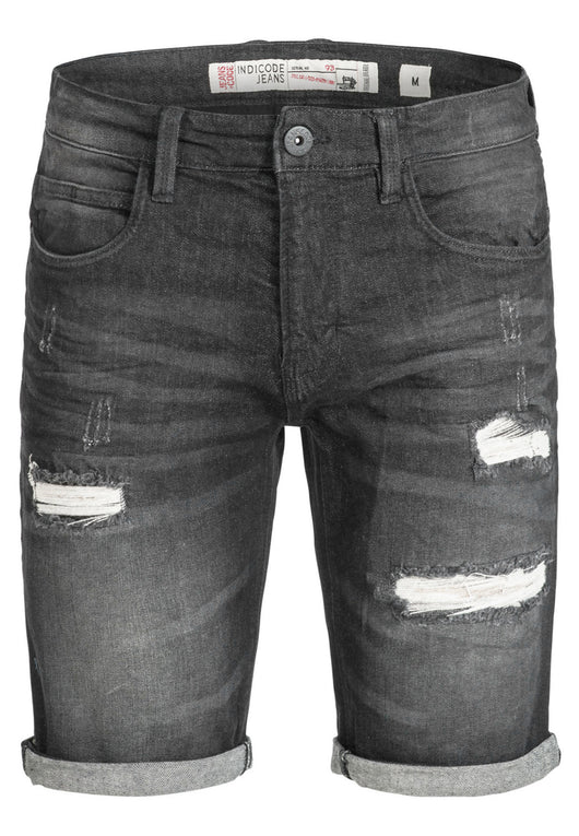 Indicode Men's Caden Jeans Shorts with 5 pockets made of 98% cotton