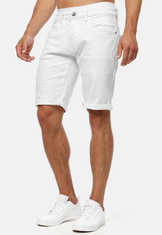 Indicode Men's Caden Jeans Shorts with 5 pockets made of 98% cotton