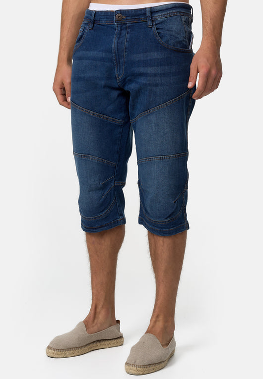 Indicode Men's Fortune 3/4 Jeans Shorts with 5 pockets made of 98% cotton