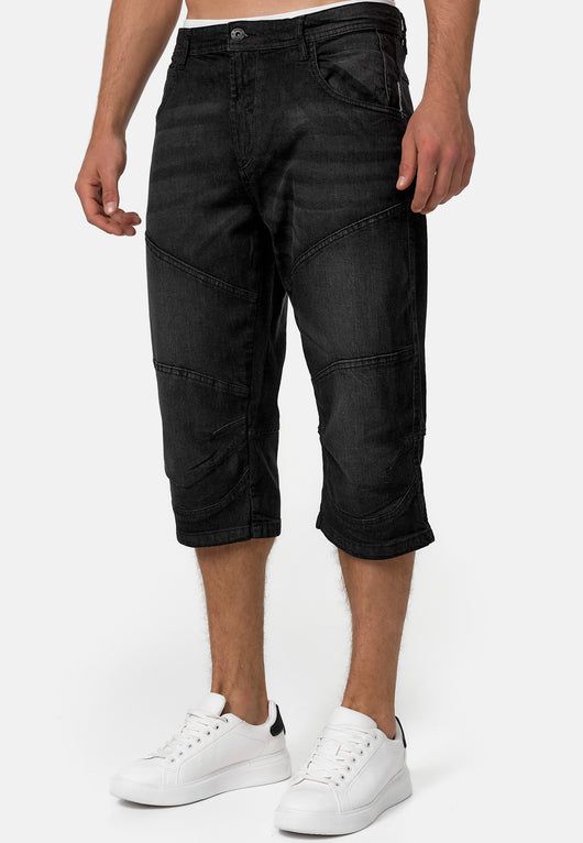 Indicode Men's Fortune 3/4 Jeans Shorts with 5 pockets made of 98% cotton
