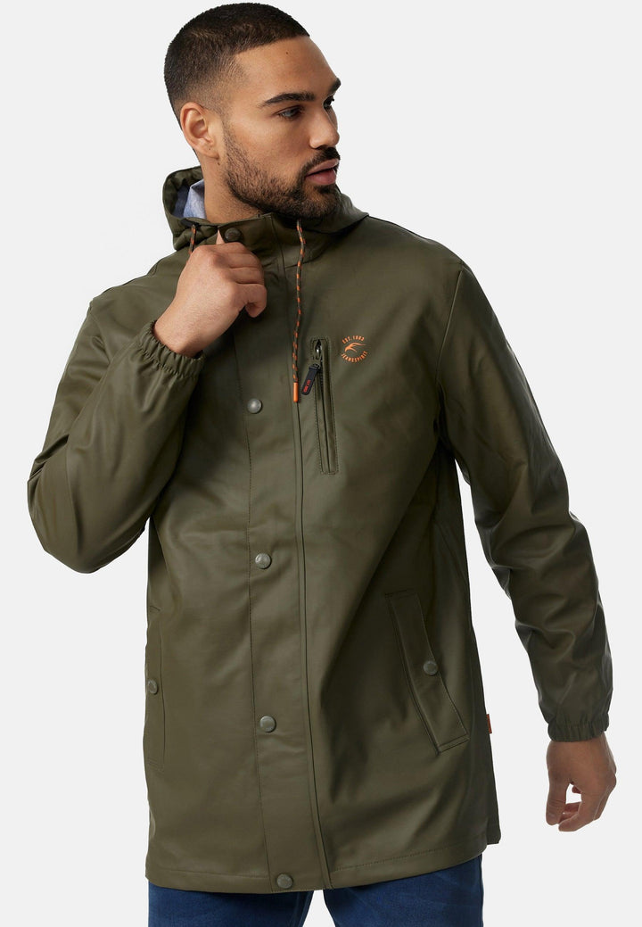 Indicode Herren Malmoe Regenjacke mit Kapuze lange wasserdichte Segeljacke - INDICODE