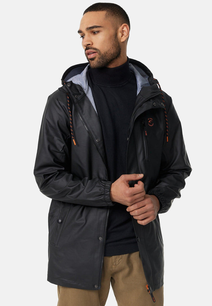 Indicode Herren Malmoe Regenjacke mit Kapuze lange wasserdichte Segeljacke - INDICODE