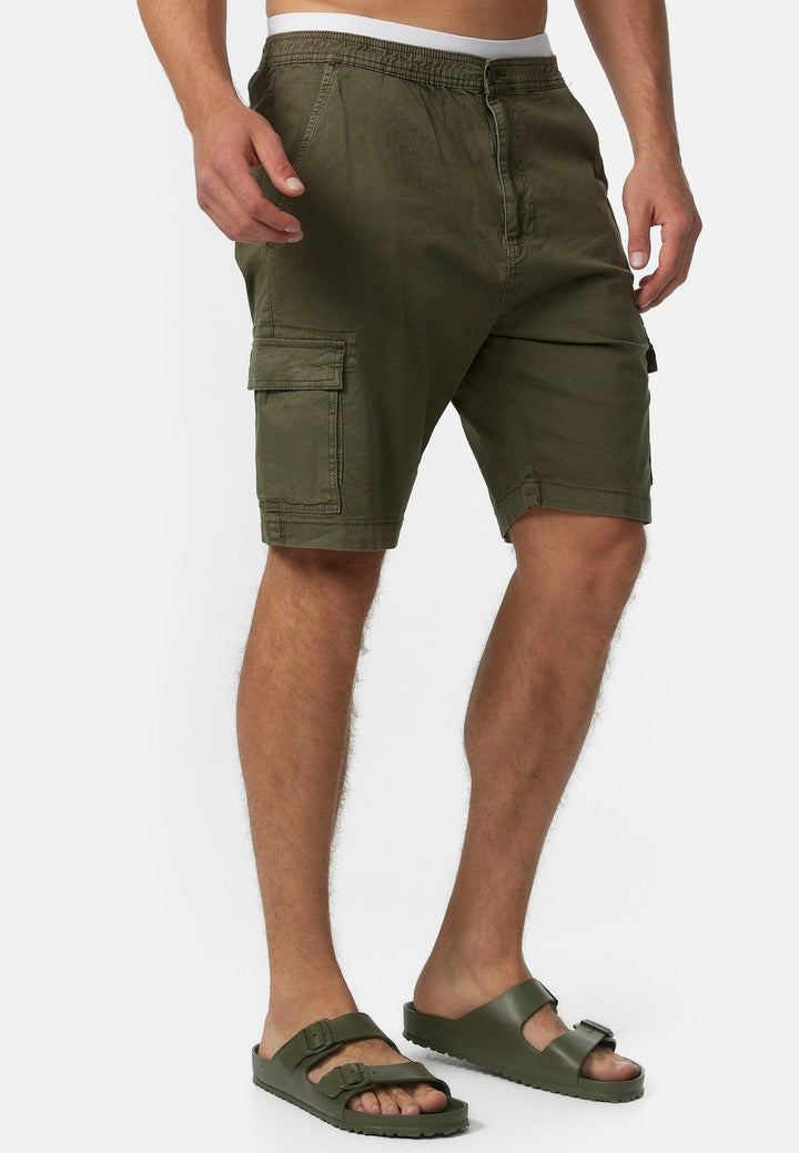 Indicode Herren Kinnaird Chino Cargo Shorts mit 6 Taschen aus 98% Baumwolle - INDICODE
