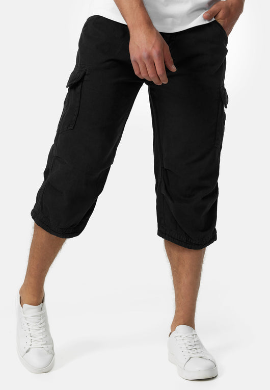 Indicode Men's Nicolas Check 3/4 Cargo Shorts checked with 6 pockets incl. belt made of 100% cotton
