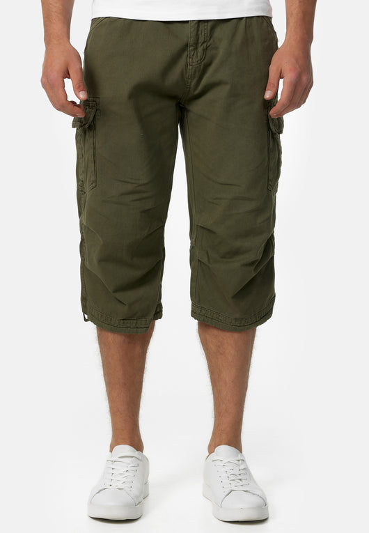 Indicode Men's Nicolas Check 3/4 Cargo Shorts checked with 6 pockets incl. belt made of 100% cotton