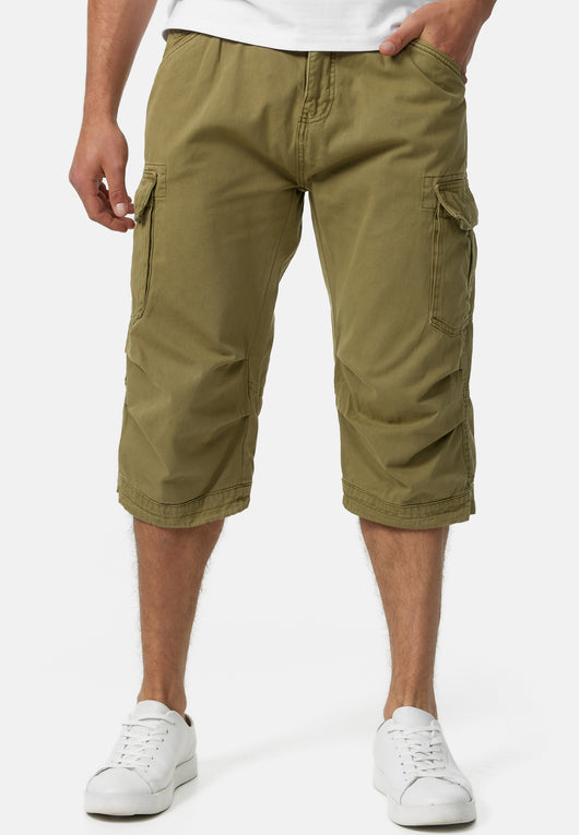 Indicode Men's Nicolas Check 3/4 Cargo Shorts checked with 6 pockets incl. belt made of 100% cotton