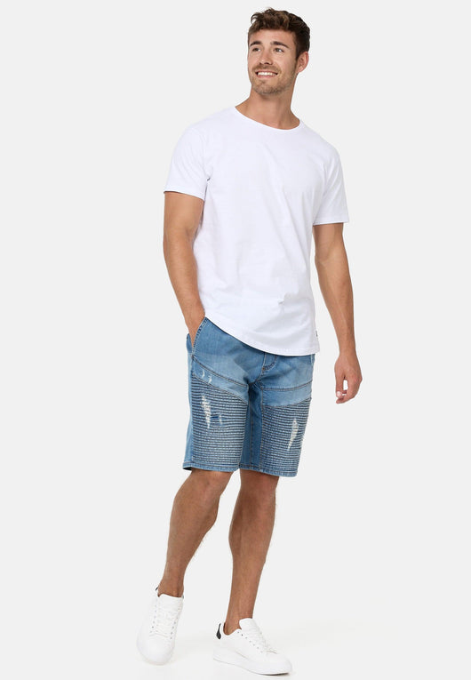 Indicode Herren Ernest Jeans Shorts mit 4 Taschen & elastischem Bund aus 98% Baumwolle - INDICODE