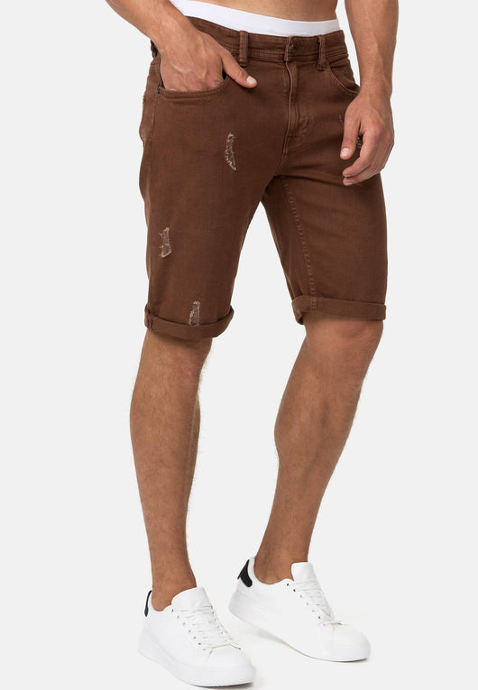 Indicode Herren Page Jeans Shorts mit 5 Taschen aus 98% Baumwolle - INDICODE