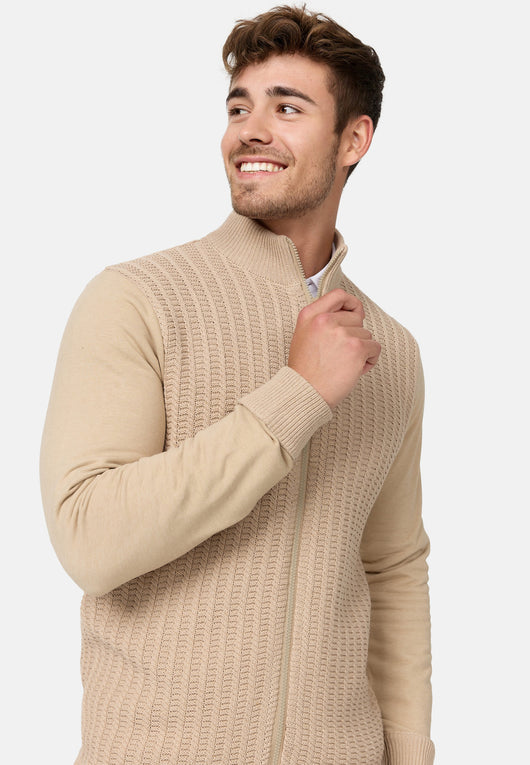 Indicode Herren INCason Strickjacke mit Stehkragen und Reißverschluss