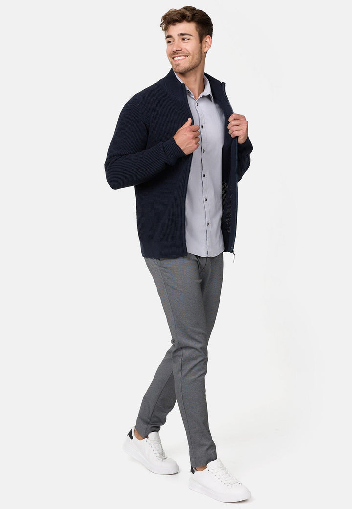 Indicode Herren INLayton Fein-Strickjacke mit Stehkragen und Reißverschluss - INDICODE
