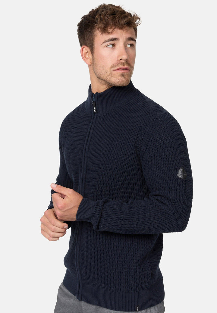 Indicode Herren INLayton Fein-Strickjacke mit Stehkragen und Reißverschluss - INDICODE