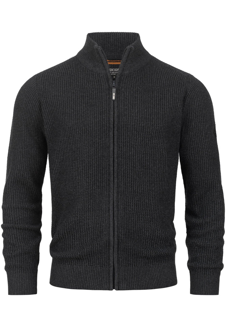 Indicode Herren INLayton Fein-Strickjacke mit Stehkragen und Reißverschluss - INDICODE