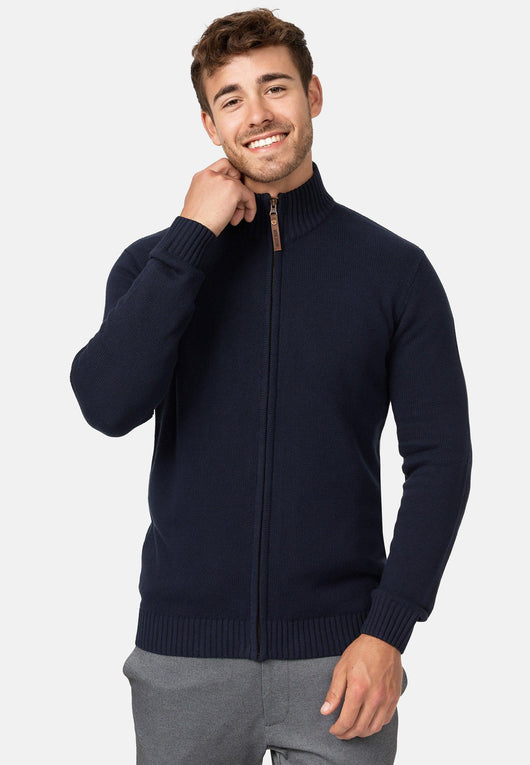 Indicode Herren INLut Fein-Strickjacke mit Stehkragen und Reißverschluß - INDICODE