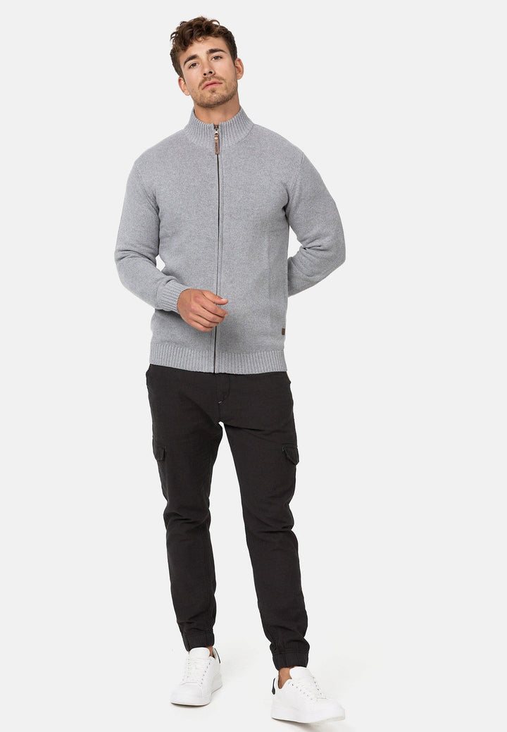 Indicode Herren INLut Fein-Strickjacke mit Stehkragen und Reißverschluß - INDICODE