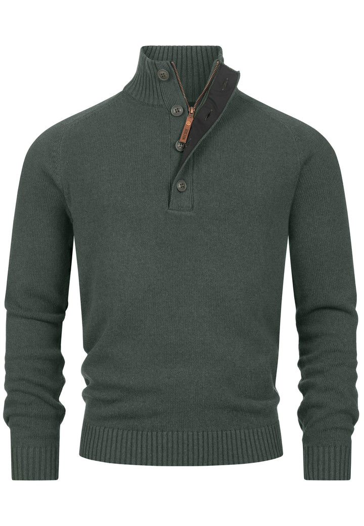 Indicode Herren INIsalu Pullover aus 80% Baumwolle mit Stehkragen - INDICODE