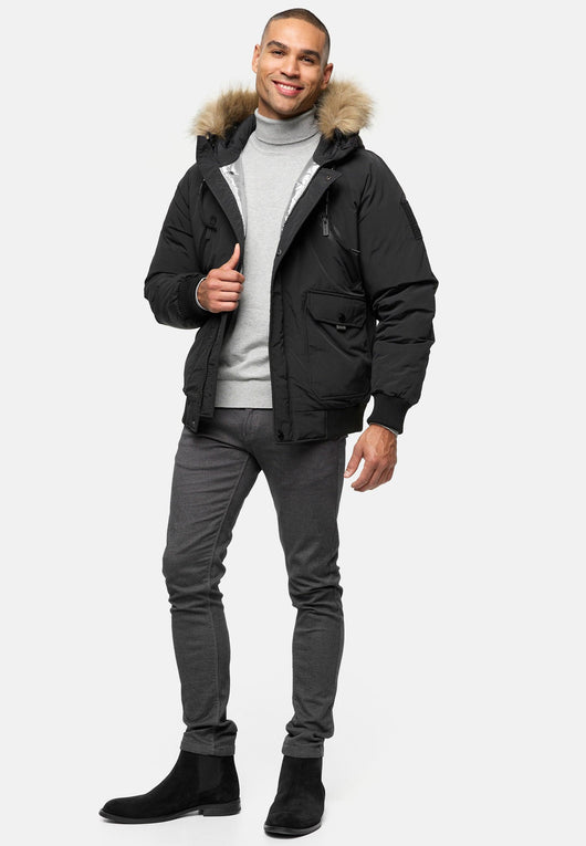 Indicode Herren INZakai Winterjacke mit Fell-Kapuze