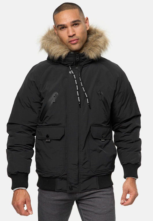 Indicode Herren INZakai Winterjacke mit Fell-Kapuze