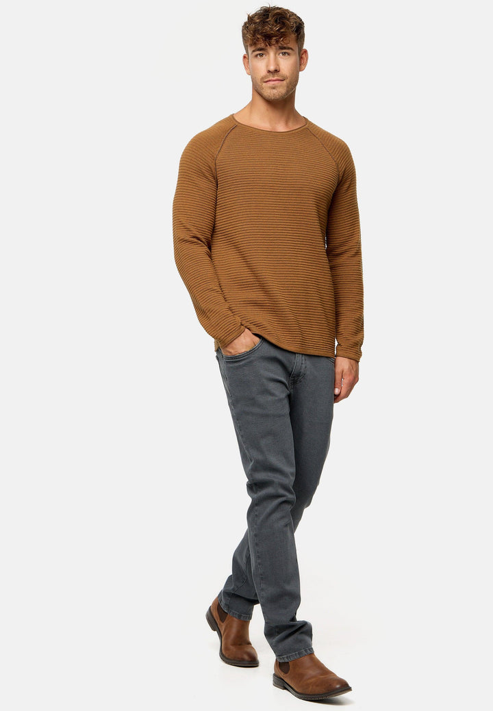 Indicode Herren INCamilo Strickpullover mit Roll Edge & Rundhals-Ausschnitt - INDICODE