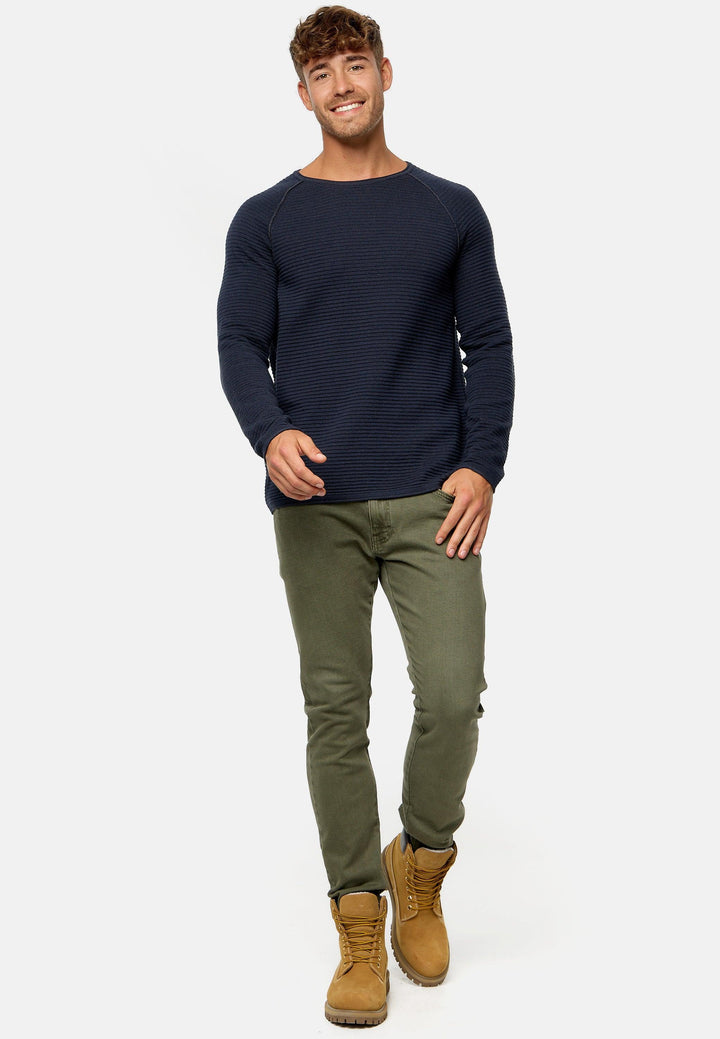 Indicode Herren INCamilo Strickpullover mit Roll Edge & Rundhals-Ausschnitt - INDICODE
