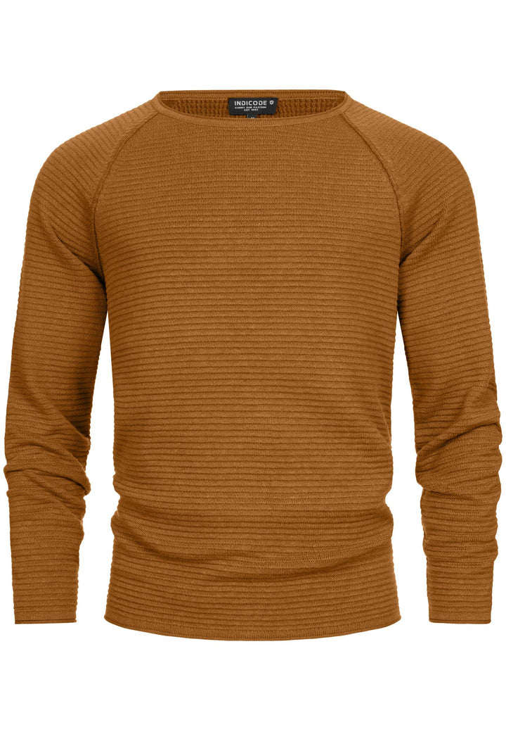 Indicode Herren INCamilo Strickpullover mit Roll Edge & Rundhals-Ausschnitt - INDICODE