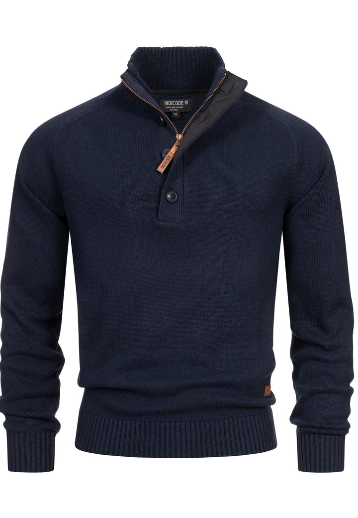 Indicode Herren INIsalu Pullover aus 80% Baumwolle mit Stehkragen - INDICODE