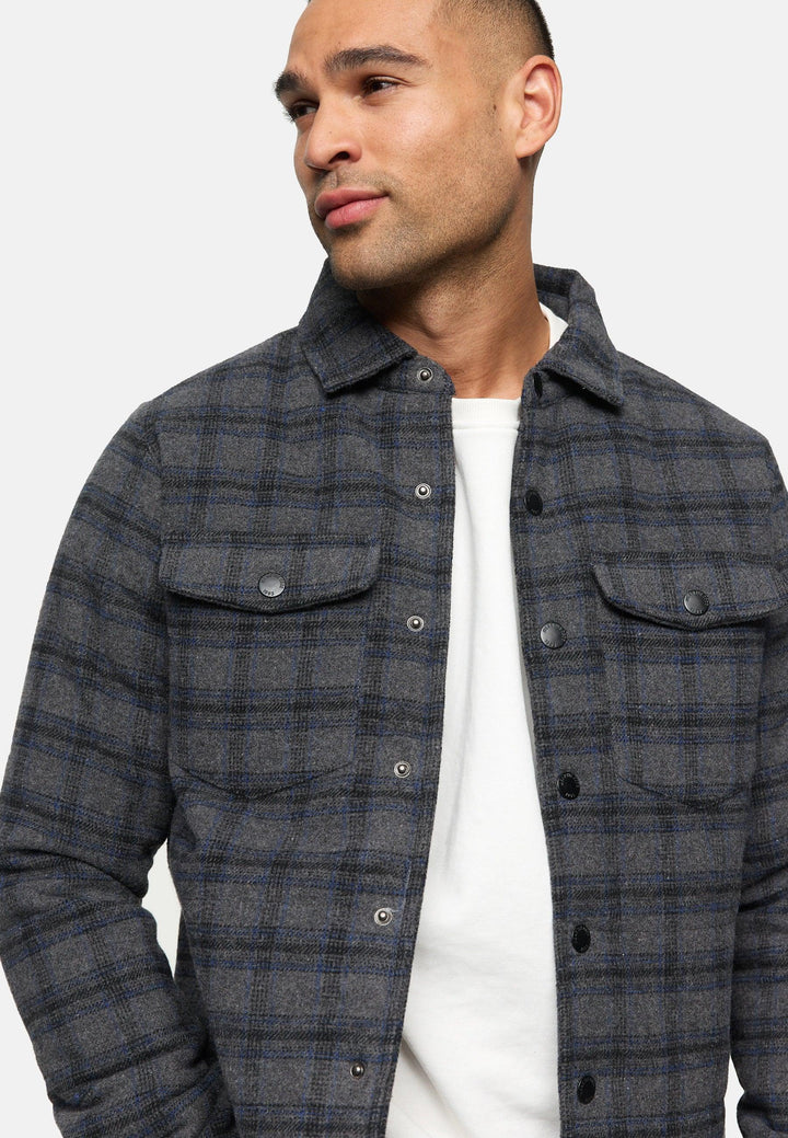 Indicode Herren Spin Langarmhemd Übergangsjacke gefüttert - INDICODE