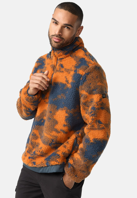 Indicode Herren INSofiane Fleece-Pullover mit Stehkragen & Reißverschluss