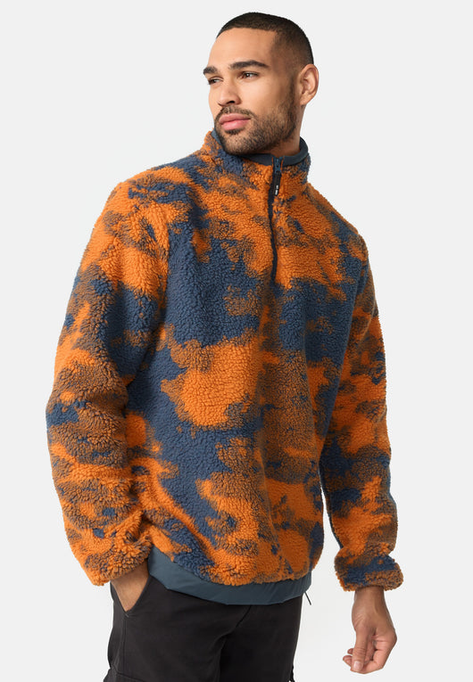 Indicode Herren INSofiane Fleece-Pullover mit Stehkragen & Reißverschluss