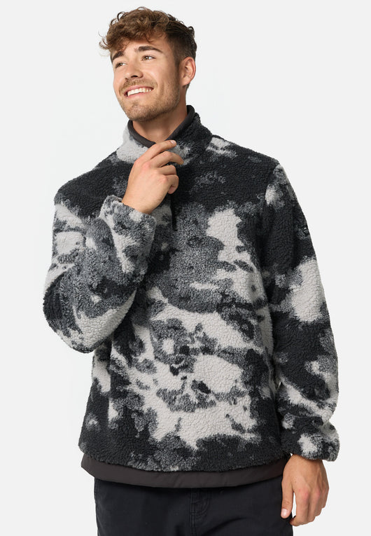 Indicode Herren INSofiane Fleece-Pullover mit Stehkragen & Reißverschluss