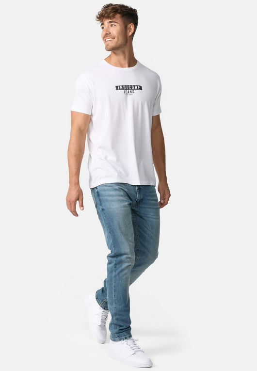 Indicode Herren GOTSVegas T-Shirt mit Rundhals-Ausschnitt aus Baumwolle