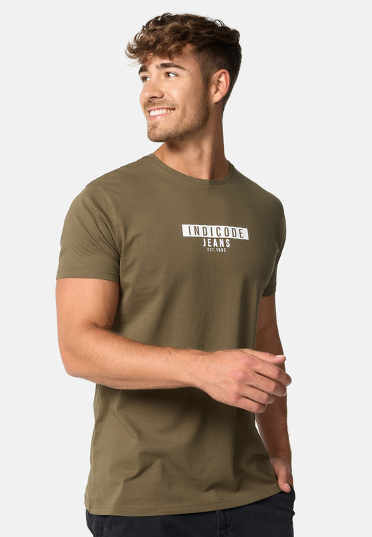 Indicode Herren GOTSVegas T-Shirt mit Rundhals-Ausschnitt aus Baumwolle