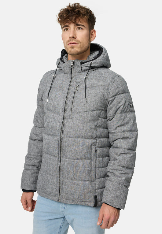 Indicode men's Circus quilted jacket in down jacket look with hood