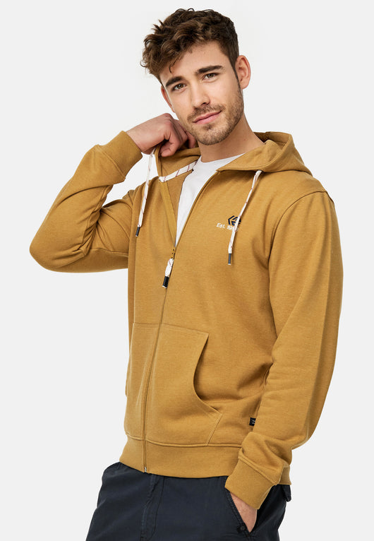 Indicode Herren INHoward Kapuzensweatjacke mit RIPP-Bündchen