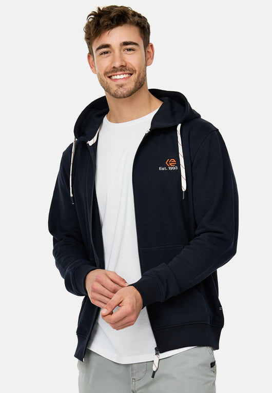 Indicode Herren INHoward Kapuzensweatjacke mit RIPP-Bündchen