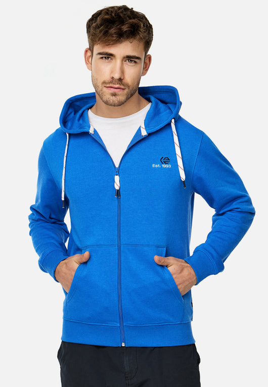 Indicode Herren INHoward Kapuzensweatjacke mit RIPP-Bündchen