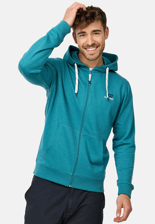 Indicode Herren INHoward Kapuzensweatjacke mit RIPP-Bündchen