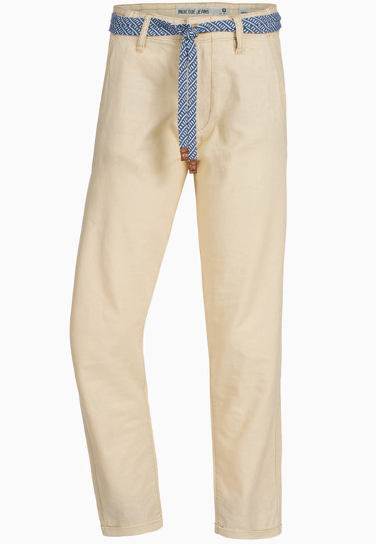 Indicode Men's Bryne Linen & Cotton 4 Pocket Trousers