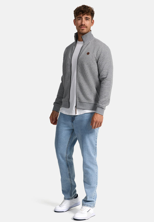 Indicode men's Bermie sweat jacket with stand-up collar