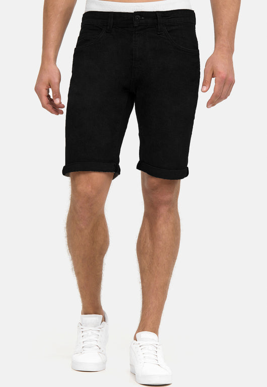 Indicode Men's Caden Jeans Shorts with 5 pockets made of 98% cotton