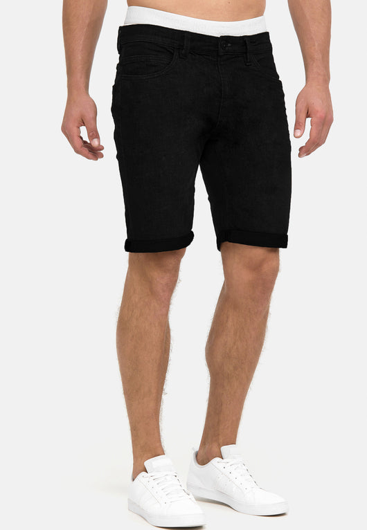 Indicode Men's Caden Jeans Shorts with 5 pockets made of 98% cotton
