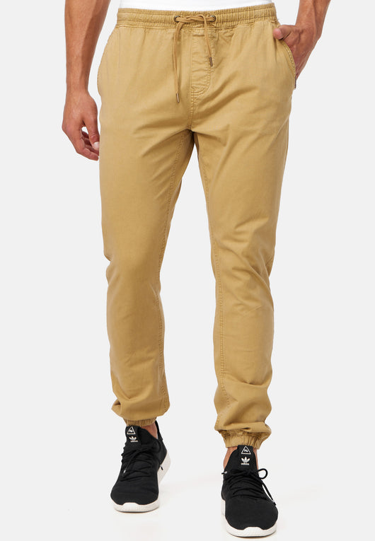 Indicode men's Fields trousers with 4 pockets made of 98% cotton