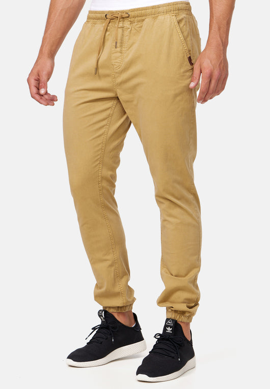 Indicode men's Fields trousers with 4 pockets made of 98% cotton