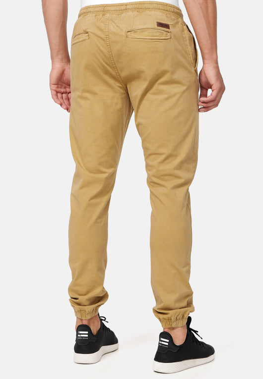 Indicode men's Fields trousers with 4 pockets made of 98% cotton